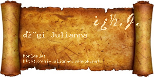 Ági Julianna névjegykártya